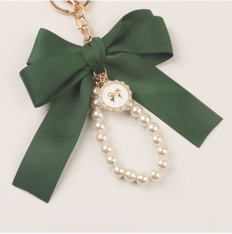 Ribbon bow pearl keychain-mother's day gift
