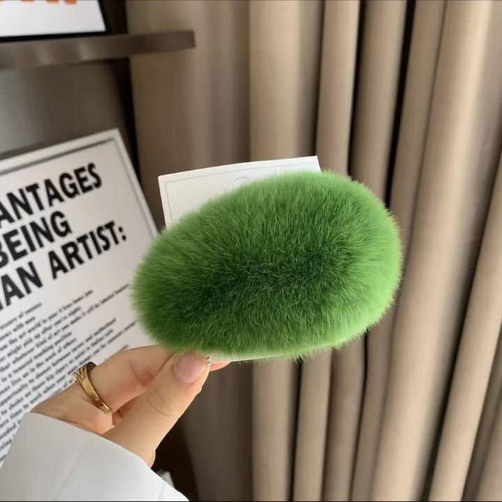Furry plush hair clip for girls women