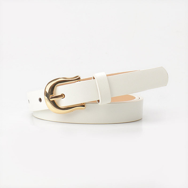 Women's candy color pin buckle belt