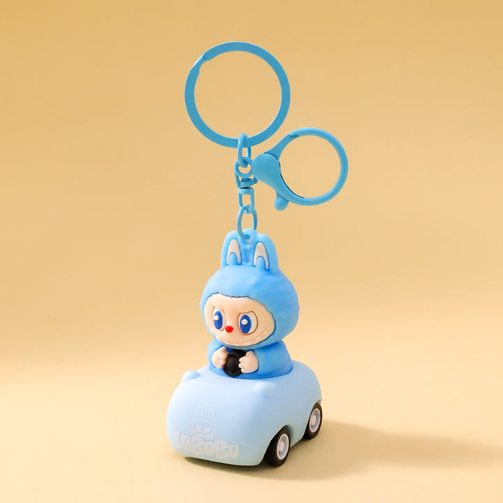 Labubu driving cartoon keychain Labubu pendant gift