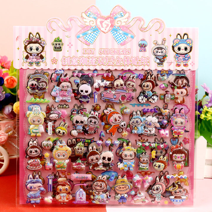 3D LABUBU bubble stickers cute labubu stickers