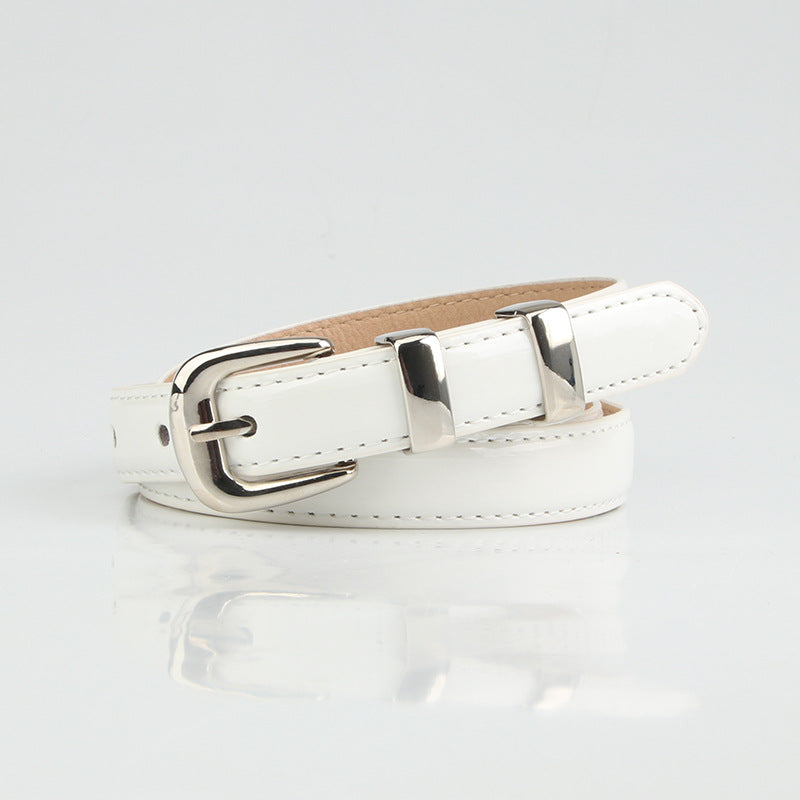 Summer dopamine color women's glossy thin belt