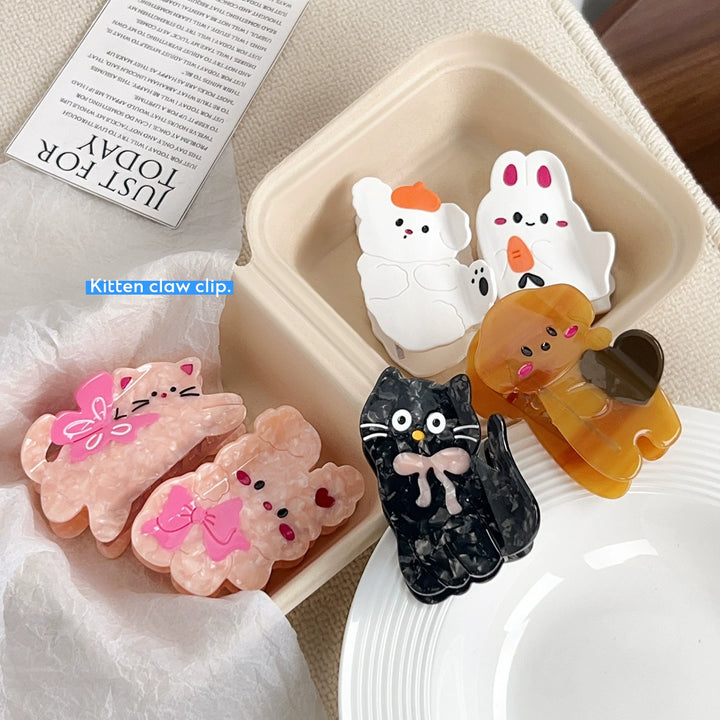 Cute sweet pet acetate hair claw clips