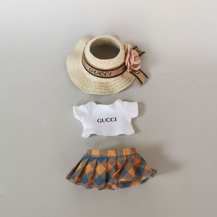 Labubu designer skirt set dolls clothes