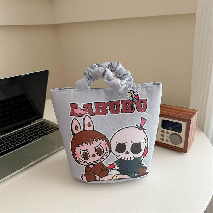 Labu cartoon cute handbag Korean portable labubu bucket bag