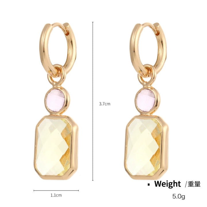 Crystal diamond hoops earrings geometric earrings for women
