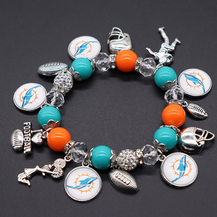 Football Game Day Alloy pendant beaded bracelets