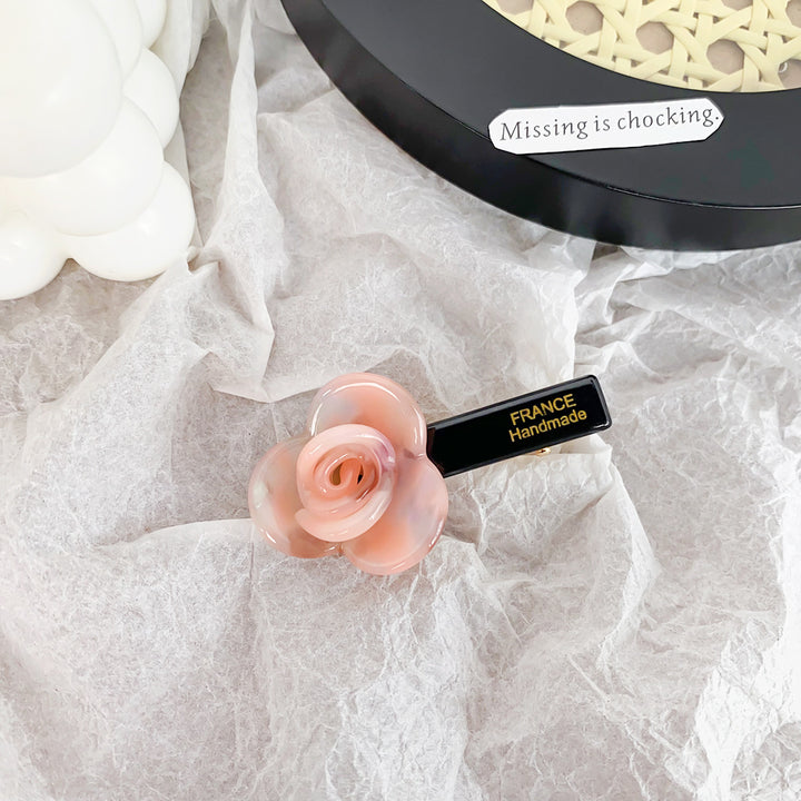 Sweet acetate Rose flower duckbill hair clip