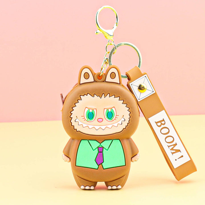 Children's silicone labubu coin purse key chain pendant gift