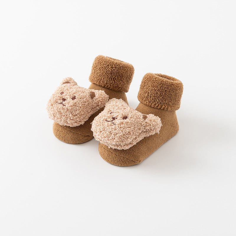 Newborn baby non-slip Terry plush socks