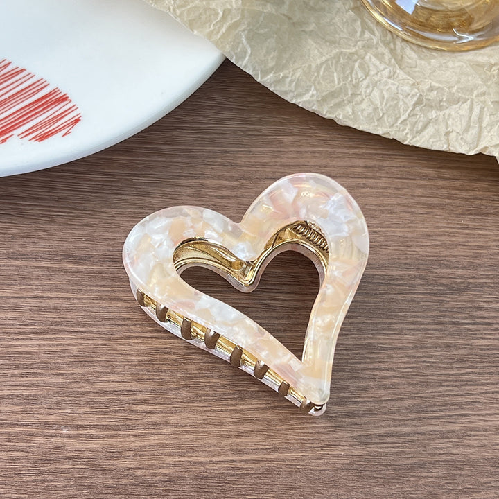 Valentine's Day heart-shaped hair shark clip