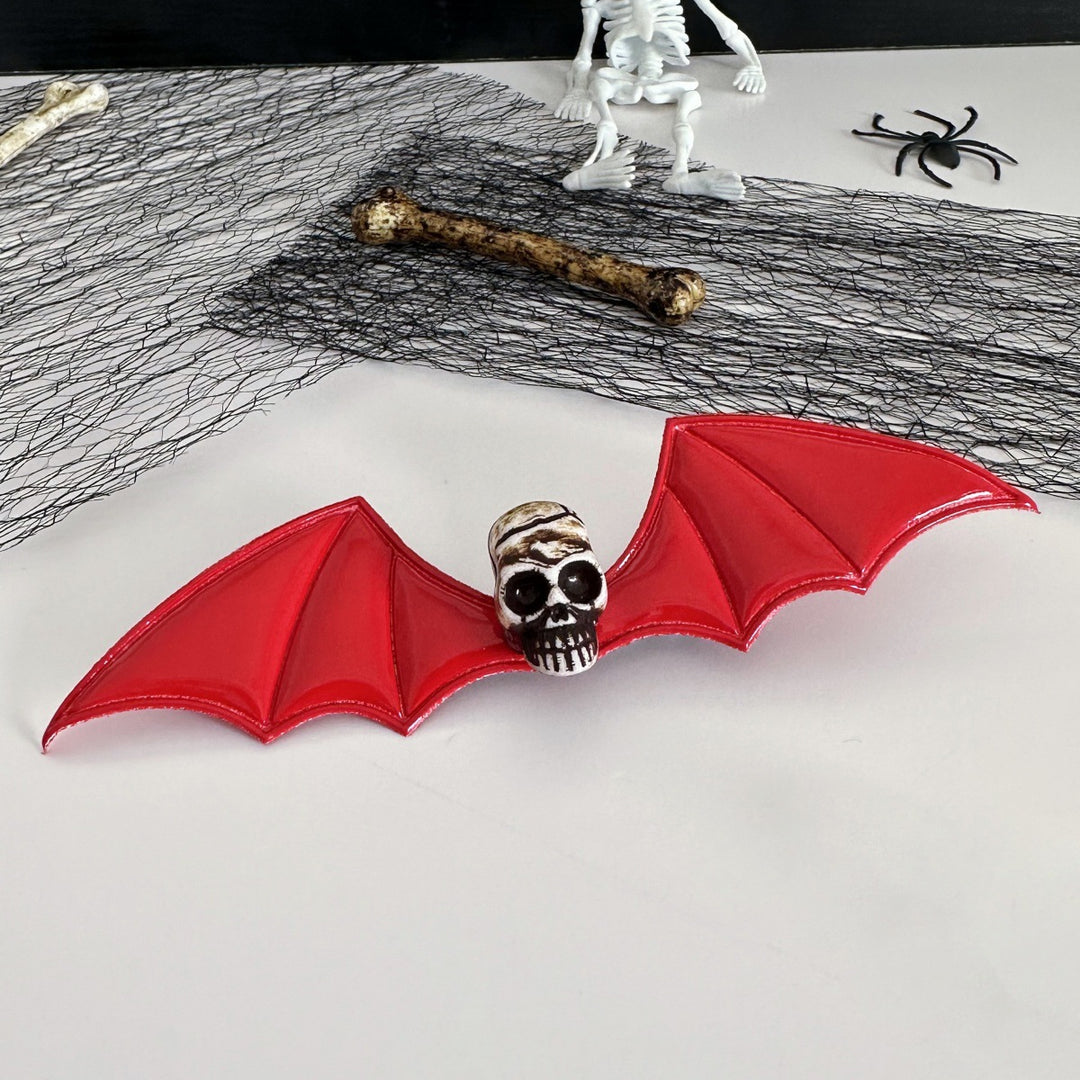 Halloween dark magic devil bat wings hair clip