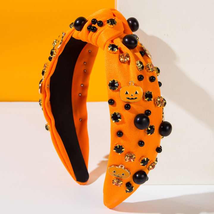 Halloween diamond pearl headband ghost pumpkin holiday hair accessories