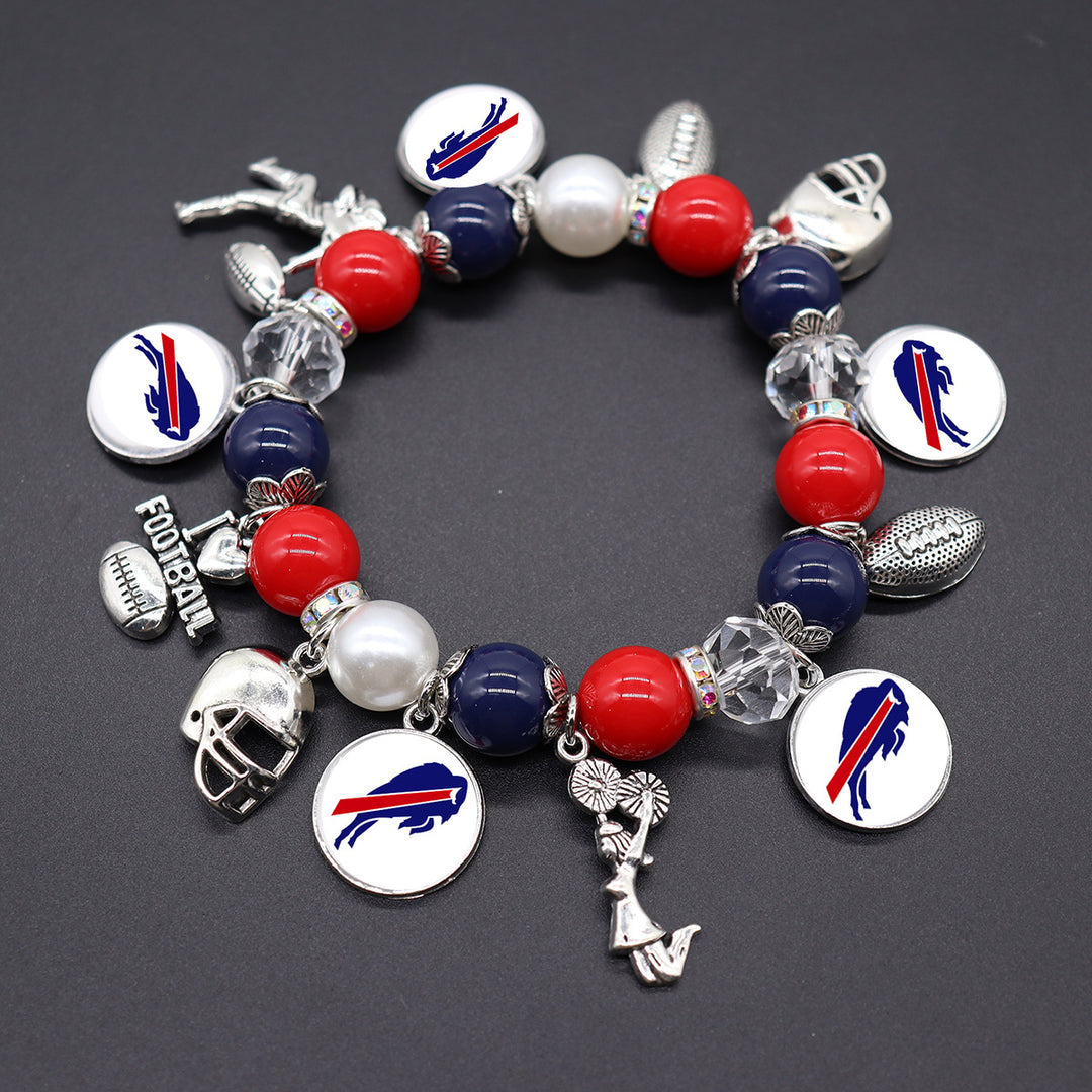 Football Game Day Alloy pendant beaded bracelets