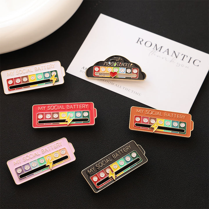 Mood Conversion Energy Brooch Sliding Social Power Metal Badge