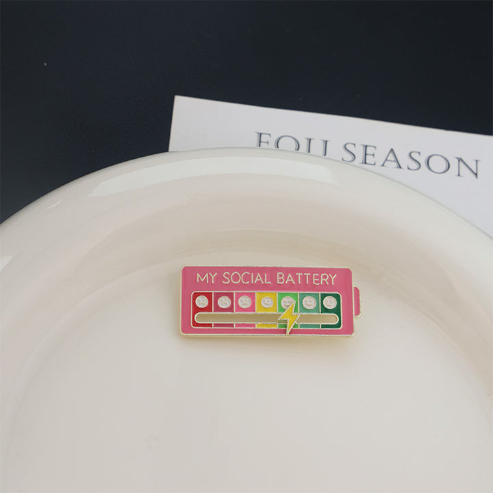 Mood Conversion Energy Brooch Sliding Social Power Metal Badge