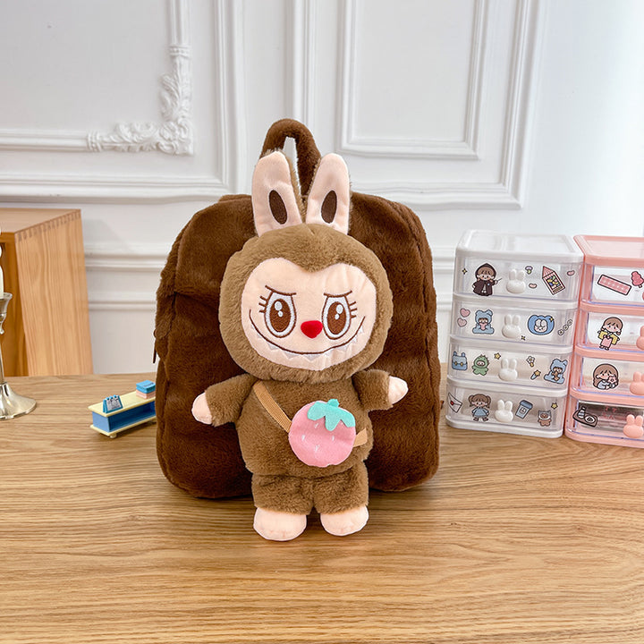 Cartoon labubu furry backpack children's plush backpack
