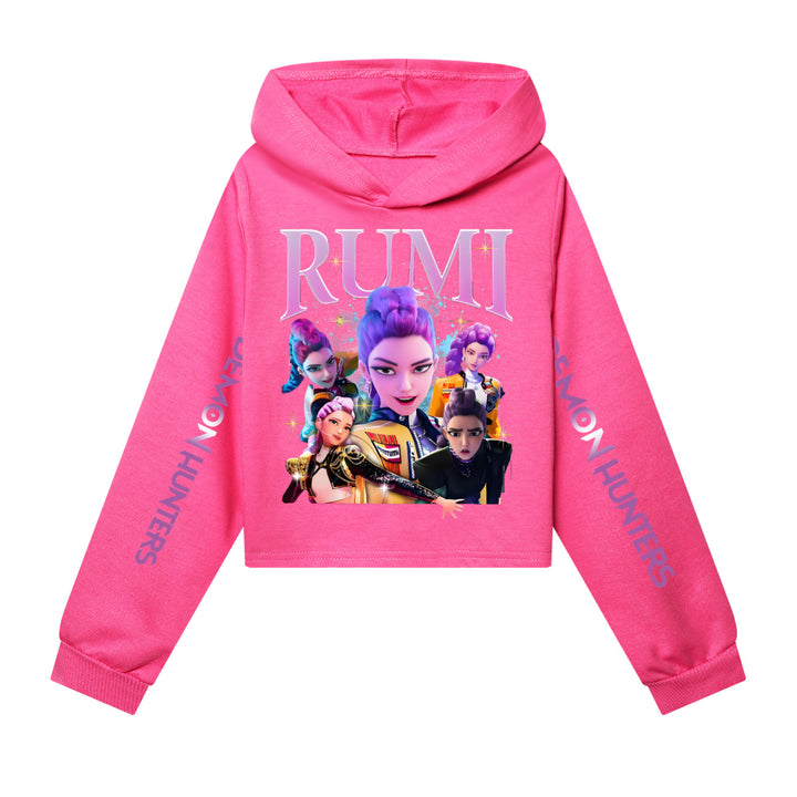 KDH K-pop inspired Rumi cropped hooded sweatshirt