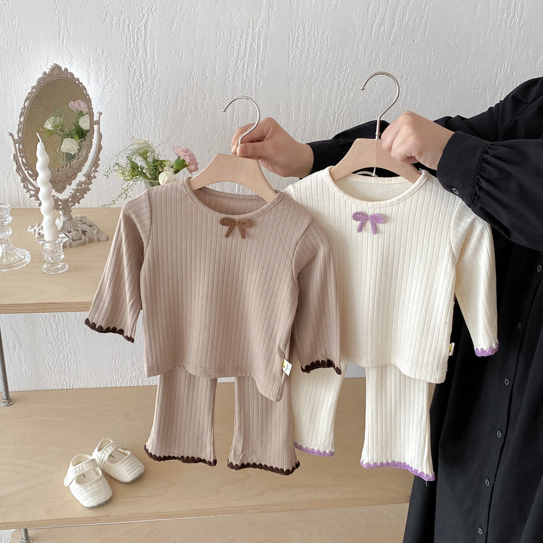 Baby toddler long sleeve top&pant 2pcs set- pit fabric