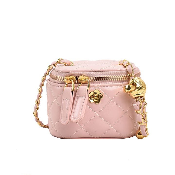 Camellia Flower Gold Ball Chain Crossbody Bag Lipstick Bag