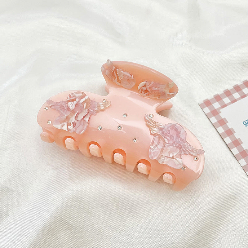 Acetic diamond summer hair shark clip for women