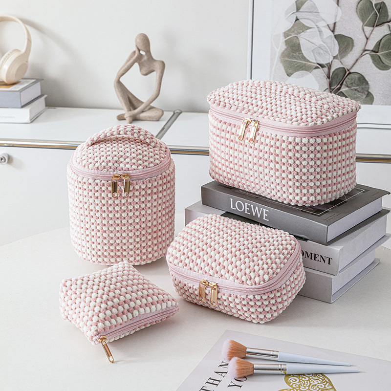 Corduroy cosmetic bag travel portable bag-4pcs set