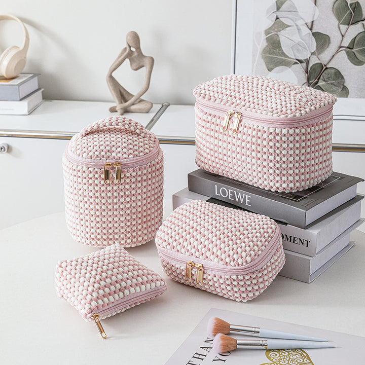 Corduroy cosmetic bag travel portable bag-4pcs set