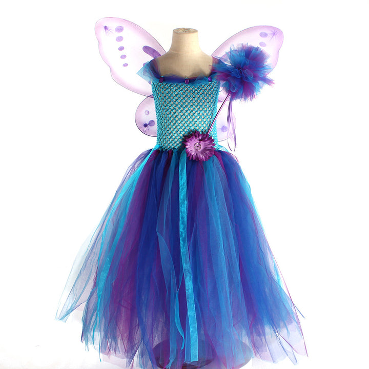 Cute elf purple Tulle dress for girls Halloween Fairy costume