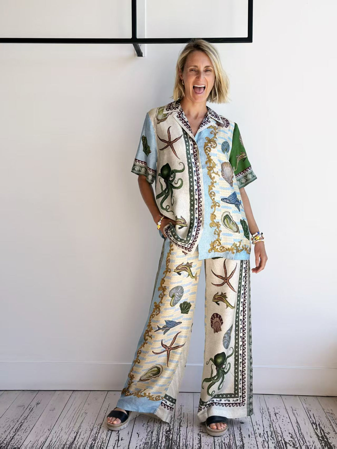 Deep Sea Dreaming Short Sleeve Shirt&pant set