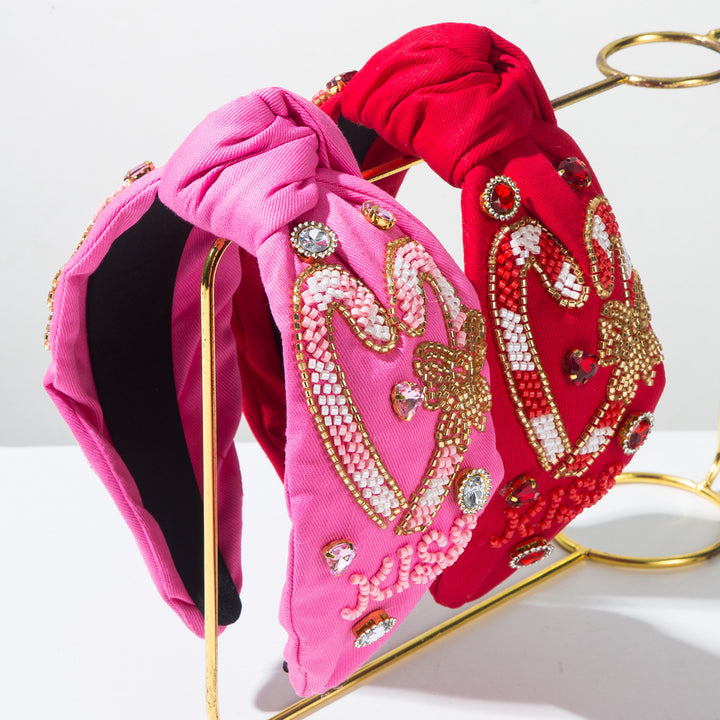 Valentine's day Hand-sewn LOVE heart beaded Headband