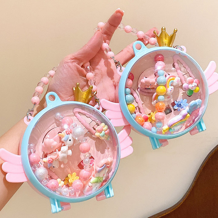 Girls'cartoon unicorn necklace accessory set gift for friends