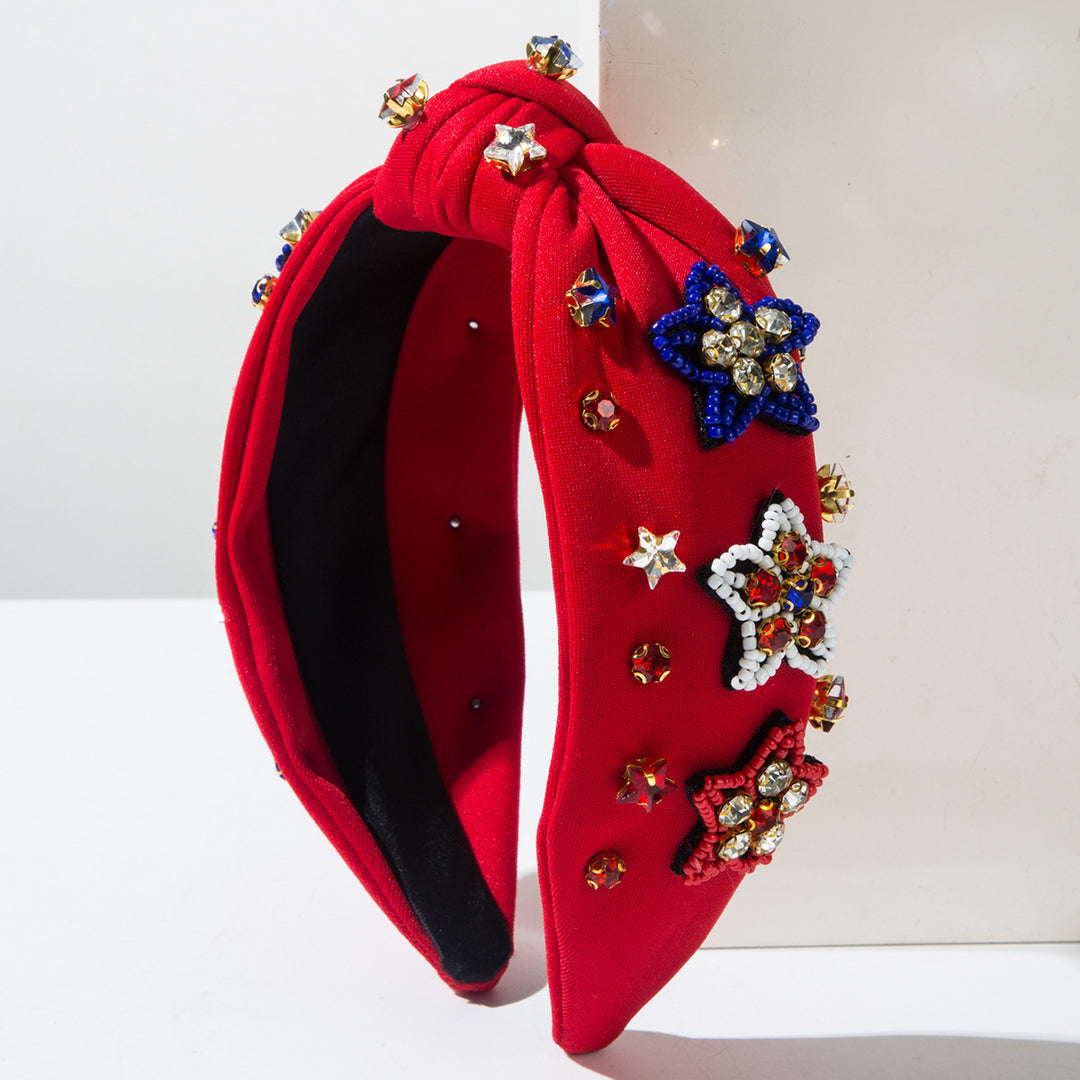 Diamond Rice Beads Stars Headband for 4th of July