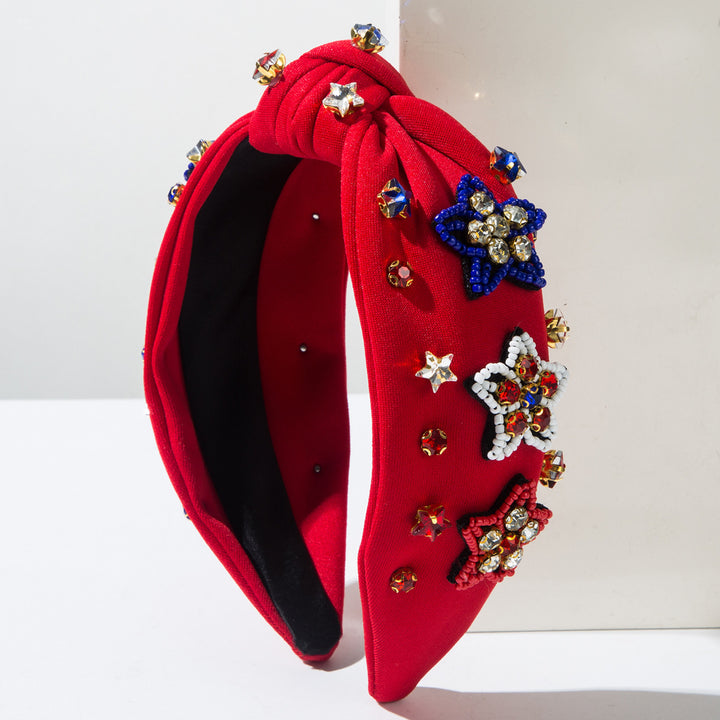 Diamond Rice Beads Stars Headband for 4th of July