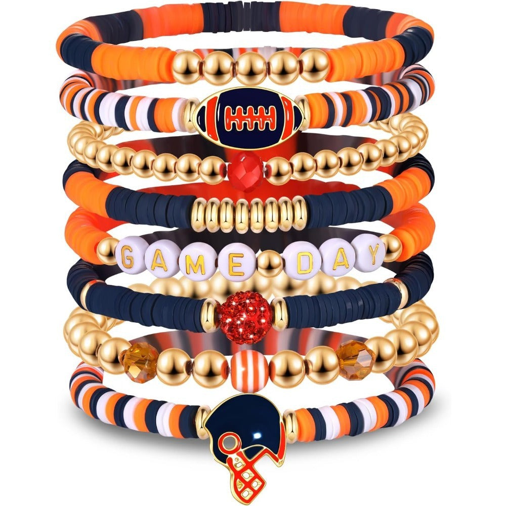 Football Game Day multi-layer beaded bracelets