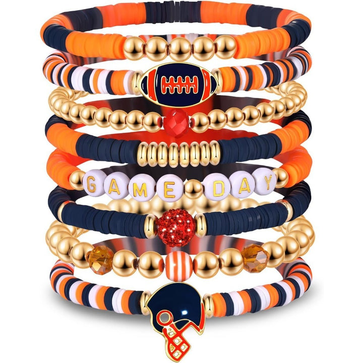 Football Game Day multi-layer beaded bracelets
