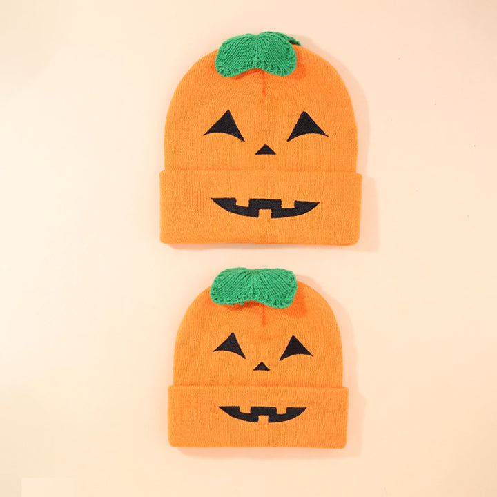 Halloween pumpkin knitted hat for Parent-child