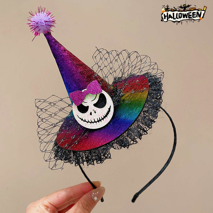 Halloween funny pumpkin witch hat headband for kids