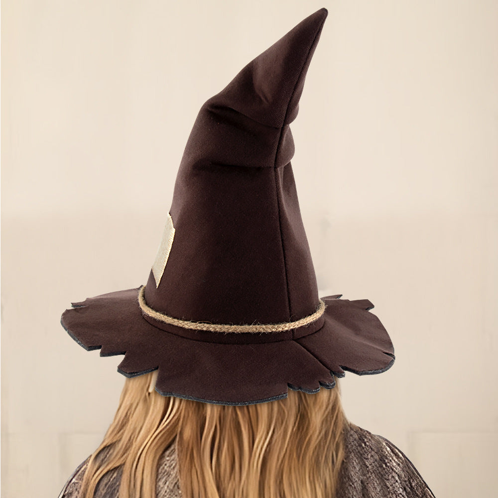 Scarecrow patch witch hat Halloween witch hat party accessories costumes