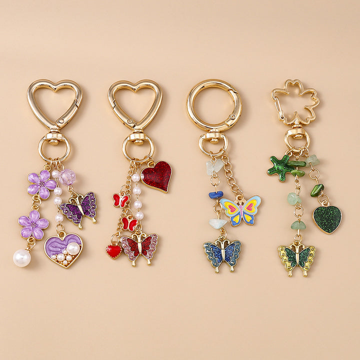 Stylish butterfly heart keychain