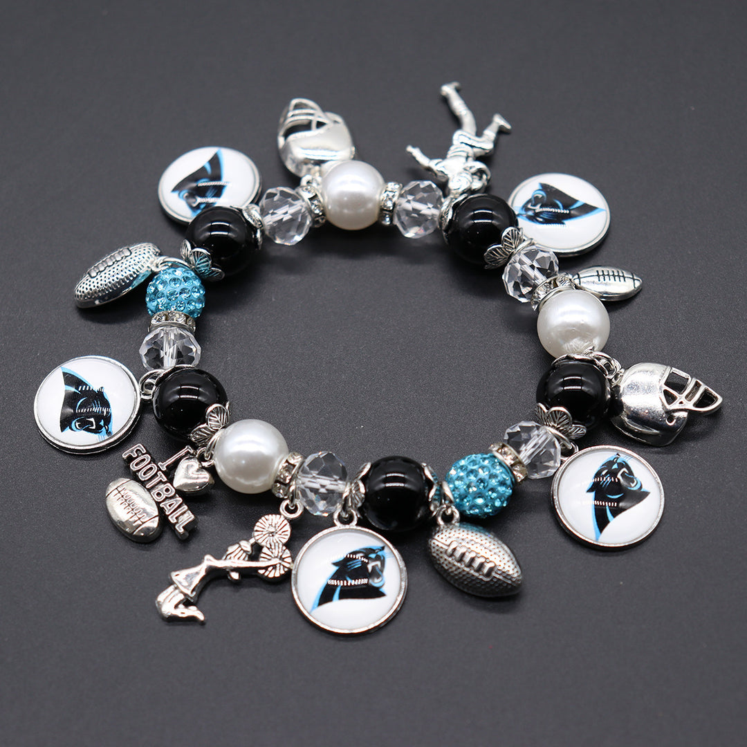 Football Game Day Alloy pendant beaded bracelets