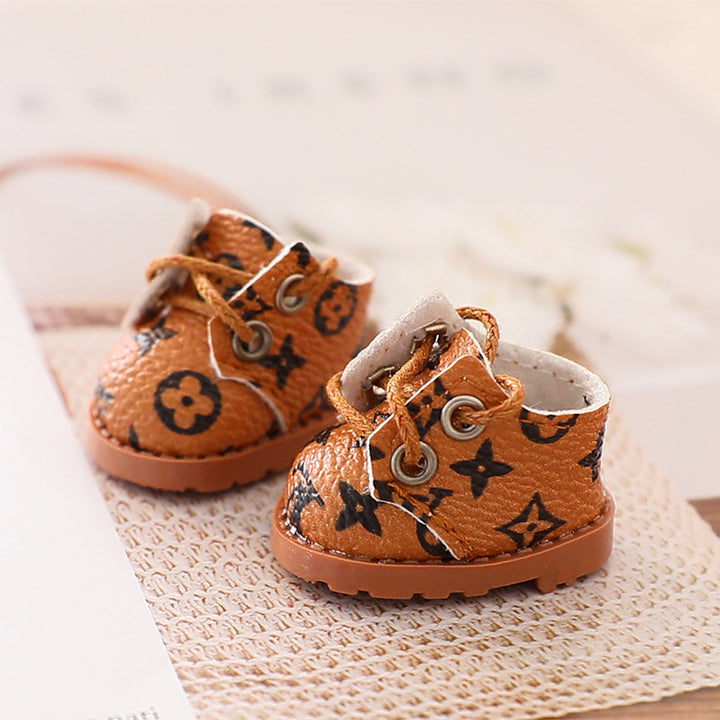 Labubu luxury leather shoes Dolls mini shoes