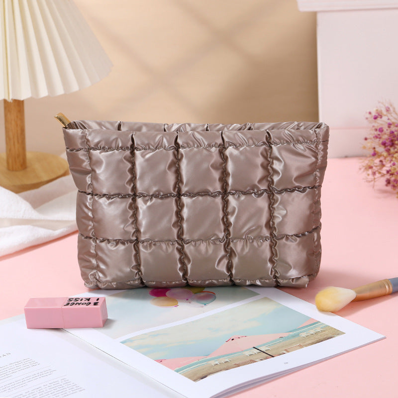 Puffer cosmetic bag small toiletry zipper bag