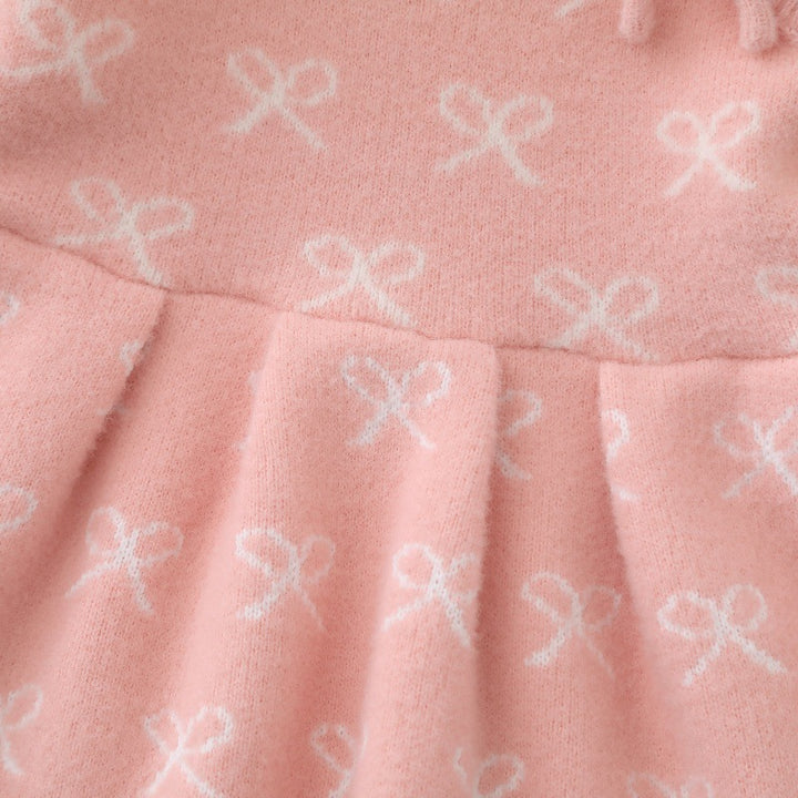 Bow jacquard sweet cute knitted sweater skirt