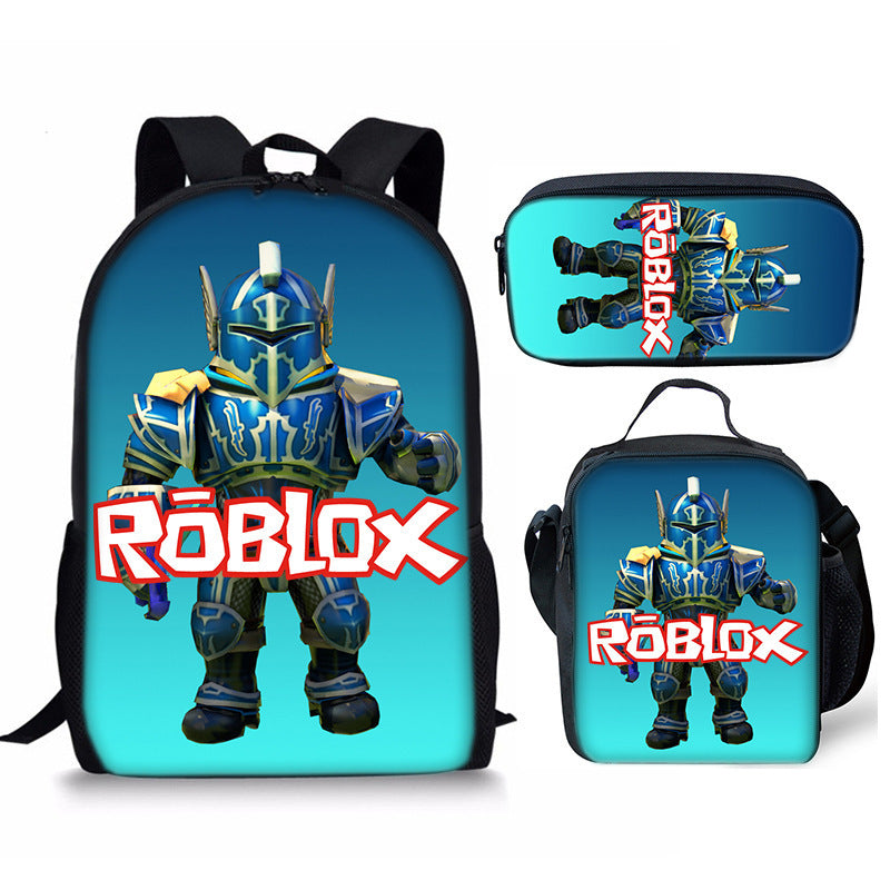Roblox theme schoolbag students backpack 3pcs set