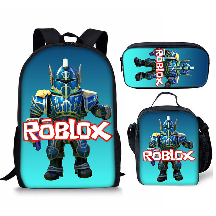 Roblox theme schoolbag students backpack 3pcs set