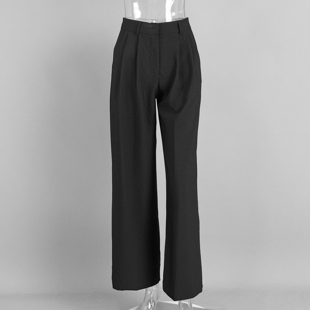 Drape wide-leg trousers versatile loose straight trousers