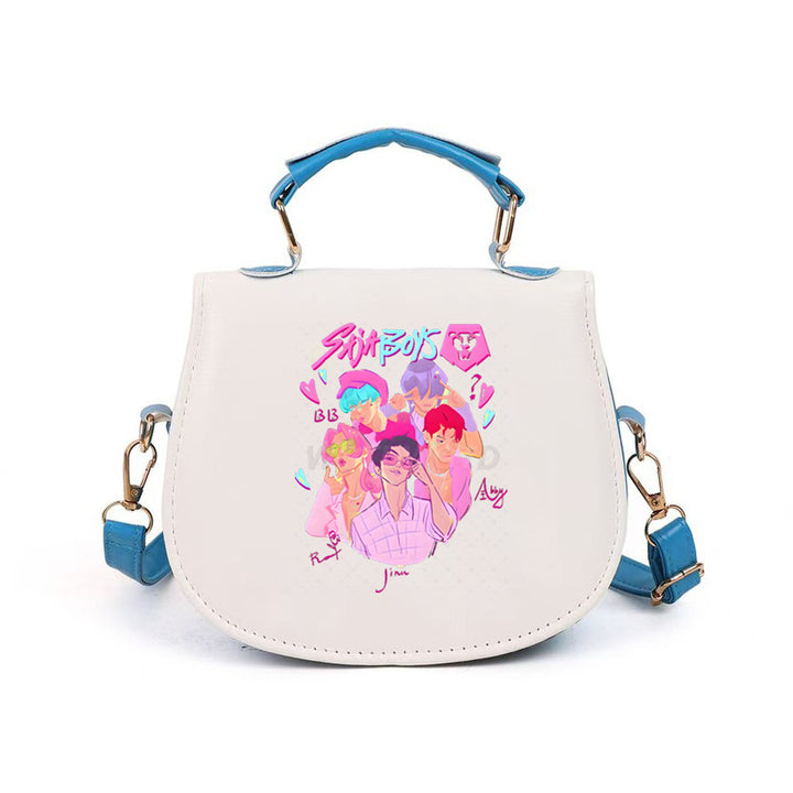 Kpop Demon Hunter small PU handbag shoulder bag-blue