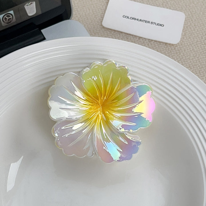 Colorful gradient flower hair shark clip for women