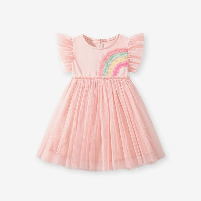 Girls Rainbow mesh princess dress