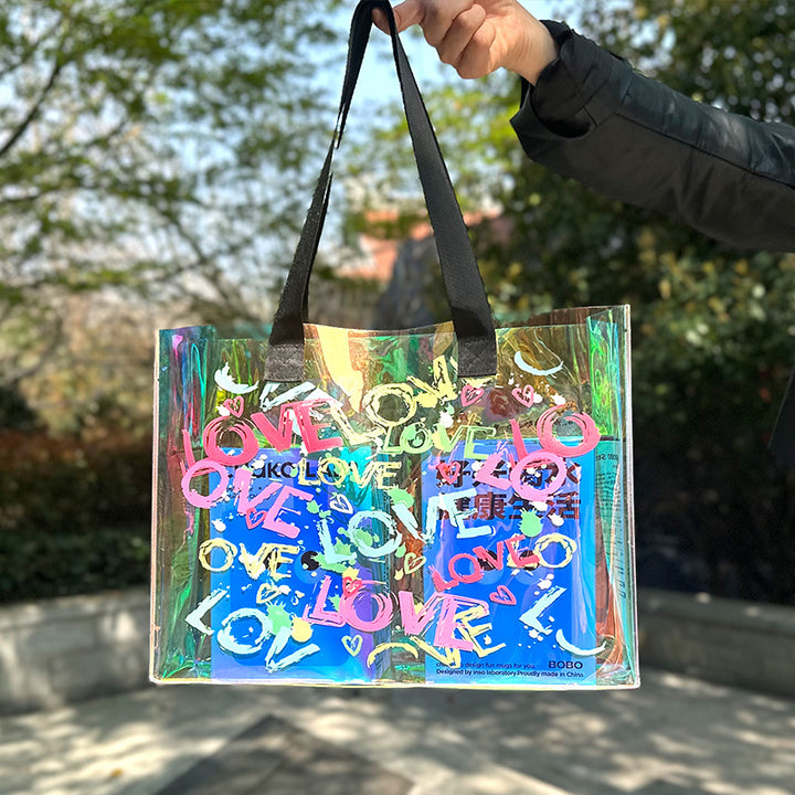 Laser PVC transparent jelly bag beach waterproof bag